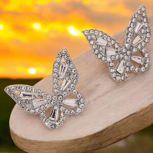 Silver Butterfly Stud Earrings